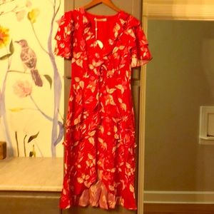 Designer Feminine Silk blend Midi Dress